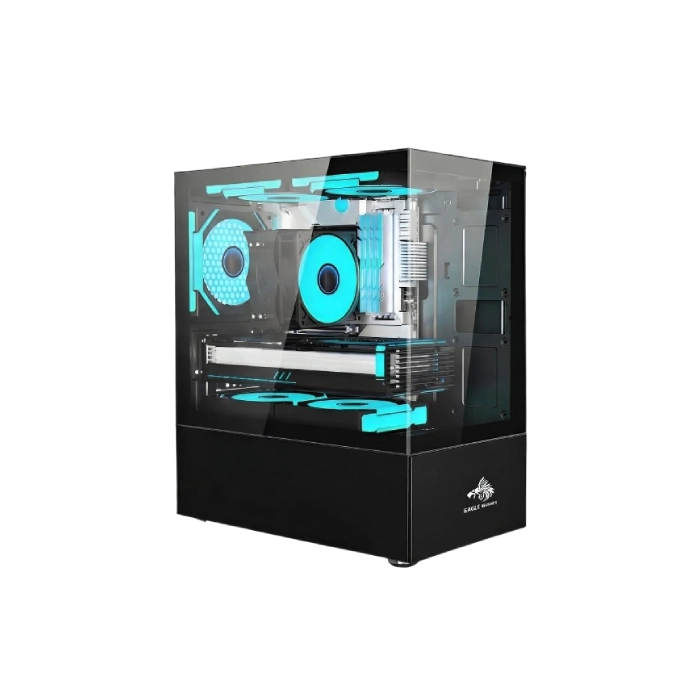 Case Gaming RGB Eagle Warrior CG01Q8RA003C Ventiladores 3 de 120mm Vidrio Templado Color Negro-2