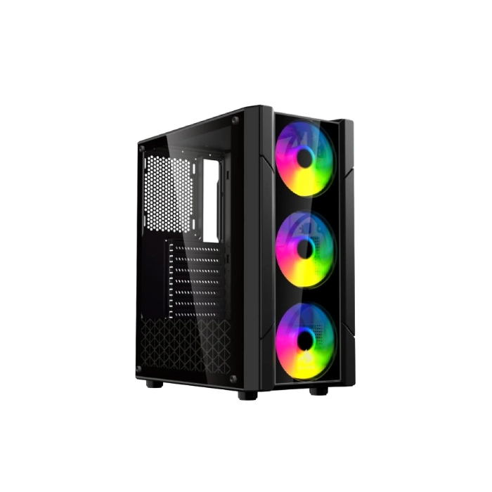 Case Gaming Eagle Warrior CG13ALRA001C Mid Tower Ventiladores 3 de 120mm don Vidrio Lateral Color Negro-2