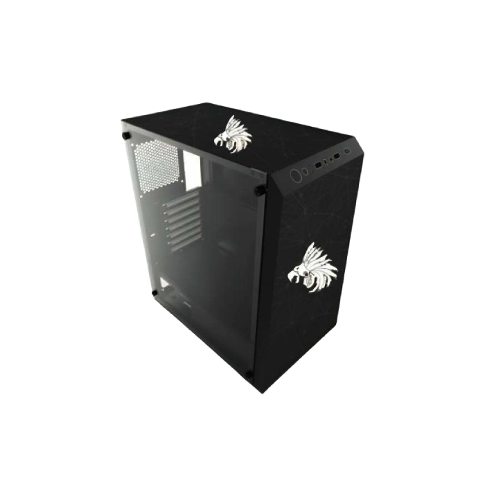 CASE GAMING RGB  EAGLE WARRIOR CG01W8RA001C MID TOWER SIN VENTILACIÓN INCLUIDA CON VIDRIO LATERAL