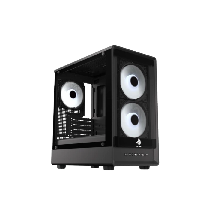CASE EAGLE WARRIOR CG02AMRA001C TORRE PEQUEÑA CON 2 ABANICOS CON VIDRIO LATERAL-1