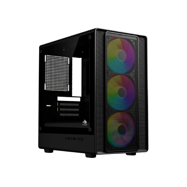 CASE EAGLE WARRIOR CG05AMRA001C TORRE PEQUEÑA CON 3 ABANICOS CON VIDRIO LATERAL-3