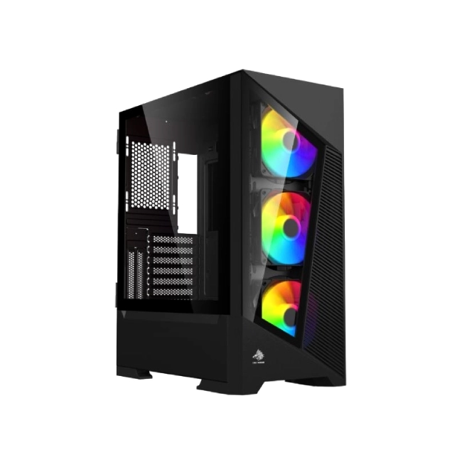 CASE EAGLE WARRIOR CG10AJRA001C MID TOWER 3 VENTILADORES CON VIDRIO FRONTAL Y LATERAL-1