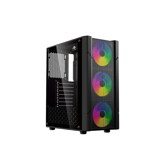 CASE EAGLE WARRIOR CG14ALRA001C TORRE MEDIA CON 3 ABANICOS PANEL DE VIDRIO LATERAL