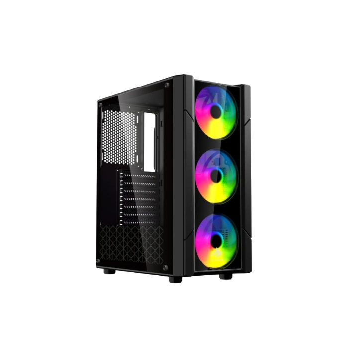 CASE EAGLE WARRIOR CG13ALRA001C TORRE MEDIA CON 3 ABANICOS PANEL DE VIDRIO LATERAL-2