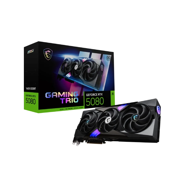 TARJETA DE VIDEO MSI GEFORCE RTX 5080 16G GAMING TRIO OC GDDR7 2715 MHZ 912-V531-026-4