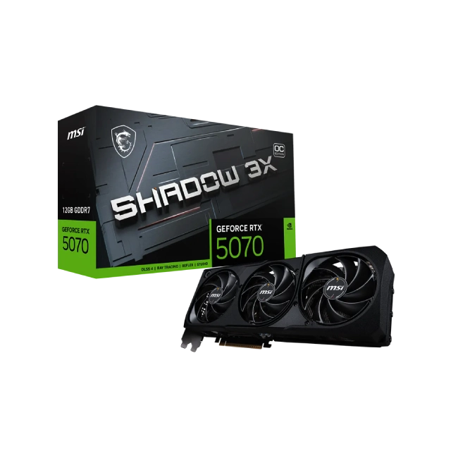 TARJETA DE VIDEO MSI GEFORCE RTX 5070 SHADOW 3X OC 12GB GDDR7 2557 MHZ 912-V532-008