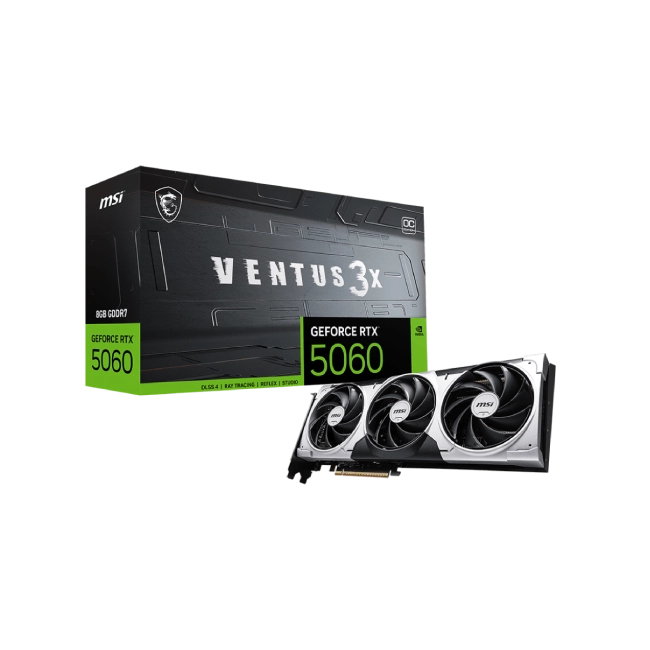 TARJETA DE VIDEO MSI GEFORCE RTX 5060 8G VENTUS 3X OC GDDR7 2535 MHZ 912-V537-035-15
