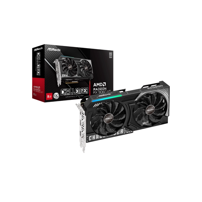 TARJETA DE VIDEO ASROCK AMD RADEON RX 9060 XT CHALLENGER 8GB OC GDDR6 3290 MHZ VG-9060XT CL 8G-8