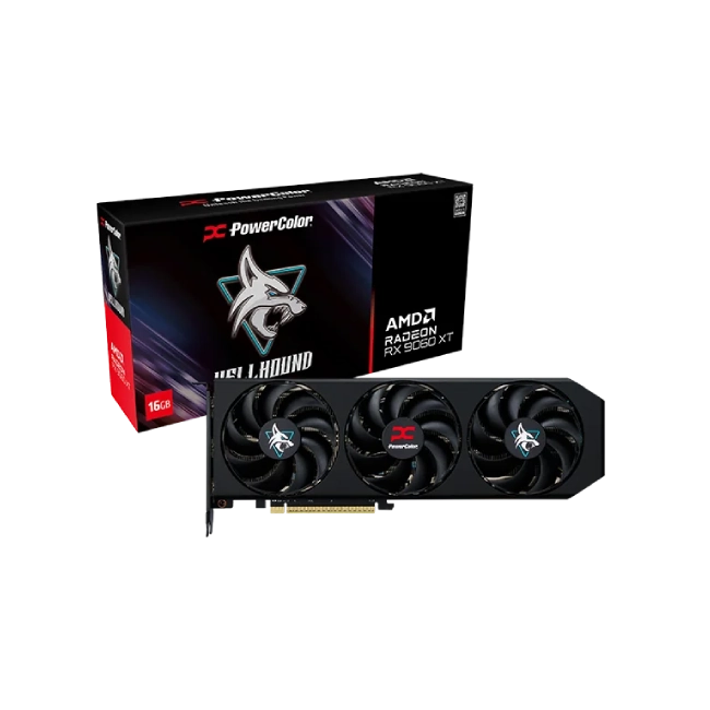 TARJETA DE VIDEO POWERCOLOR HELLHOUND AMD RADEON RX 9060 XT 8GB GDDR6 2740MHZ RX9060XT 8G-L/OC-12