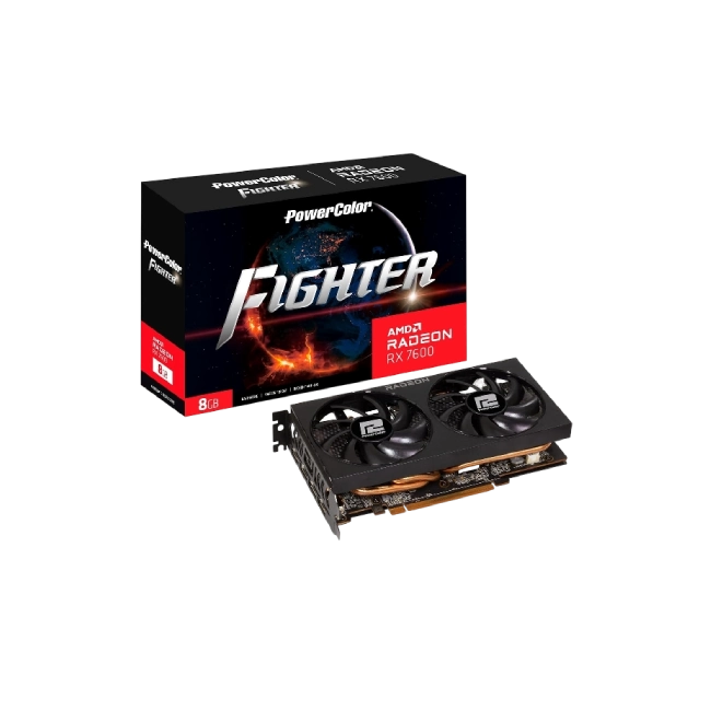 TARJETA DE VIDEO POWERCOLOR FIGHTER AMD RADEON RX 7600 8GB GDDR6 2250 MHZ RX 7600 8G-F/V2-5