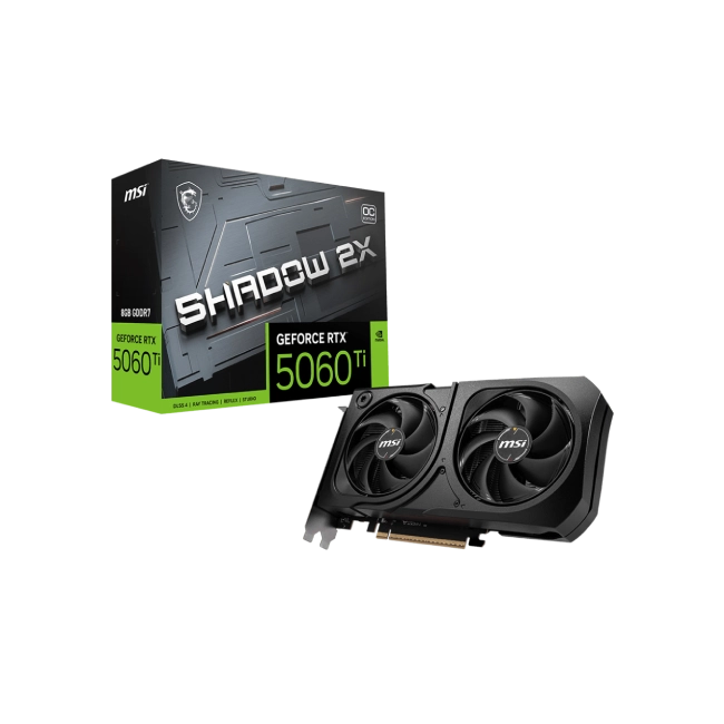 TARJETA DE VIDEO MSI GEFORCE RTX 5060 TI 8G SHADOW 2X OC PLUS GDDR7 2617 MHZ 912-V536-035-6