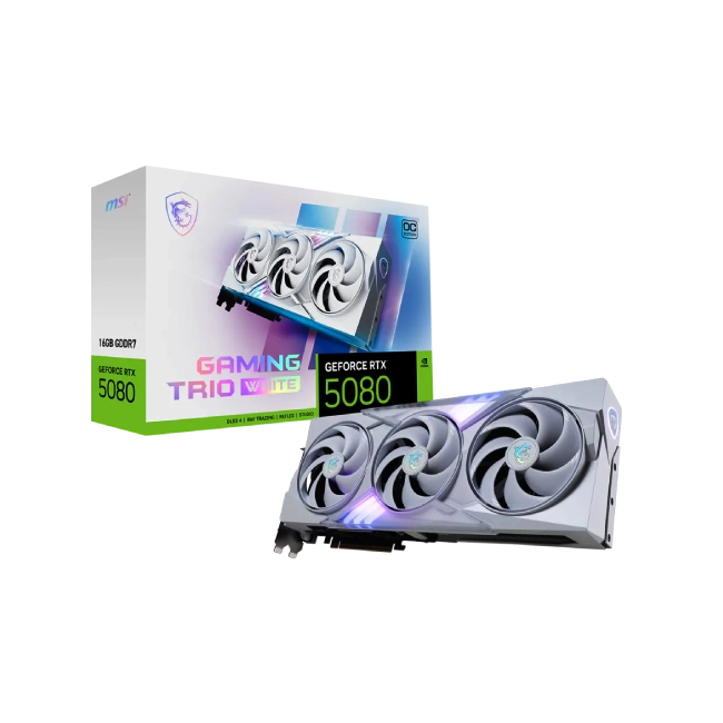 TARJETA DE VIDEO MSI GEFORCE RTX 5080 16G GAMING TRIO OC WHITE GDDR7 2715 MHZ 912-V531-418 BLANCO-2