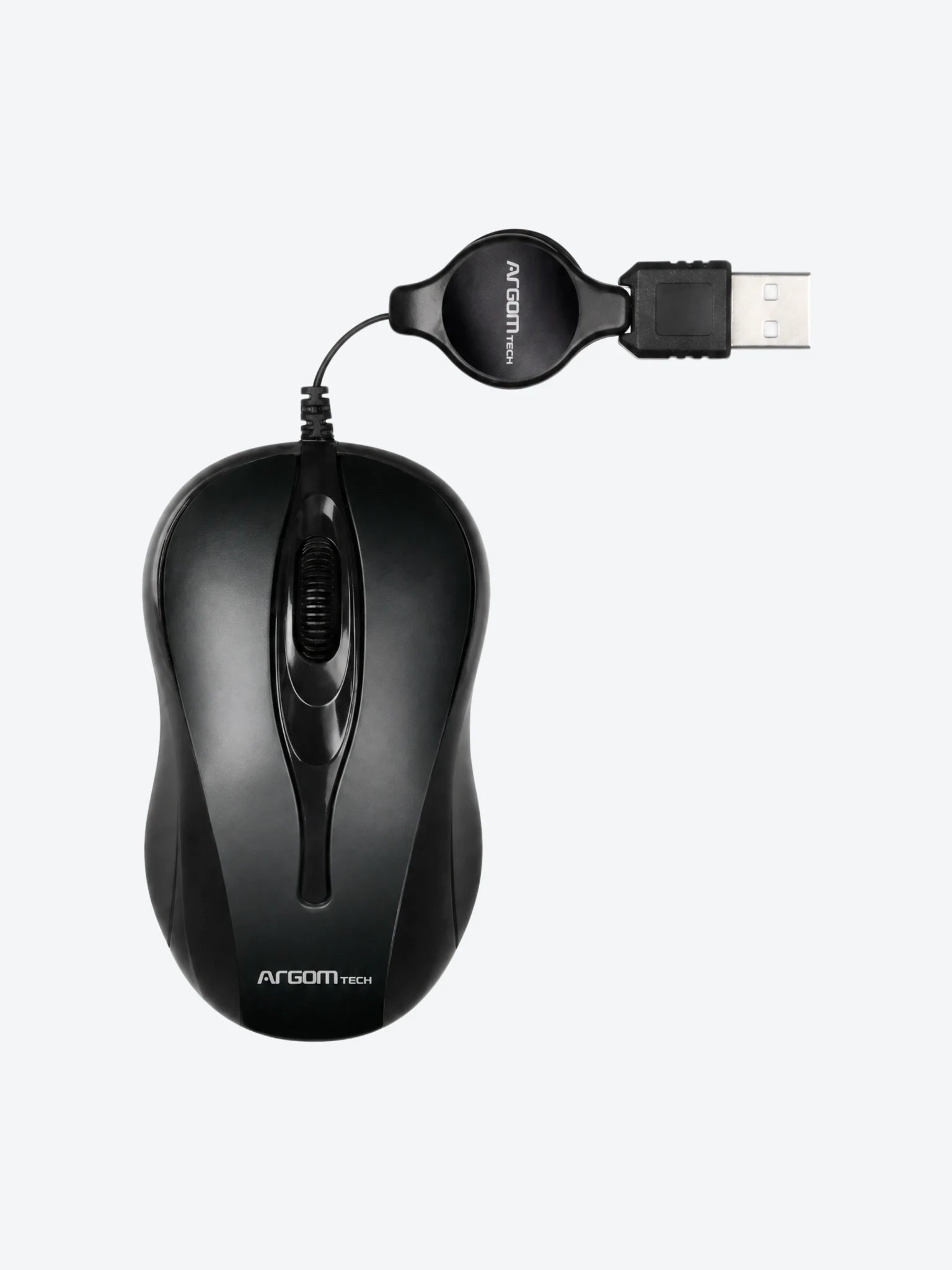 Mouse Argom ARG-MS-0008BK Optico UBS Retractil 1000 DPI Color Negro