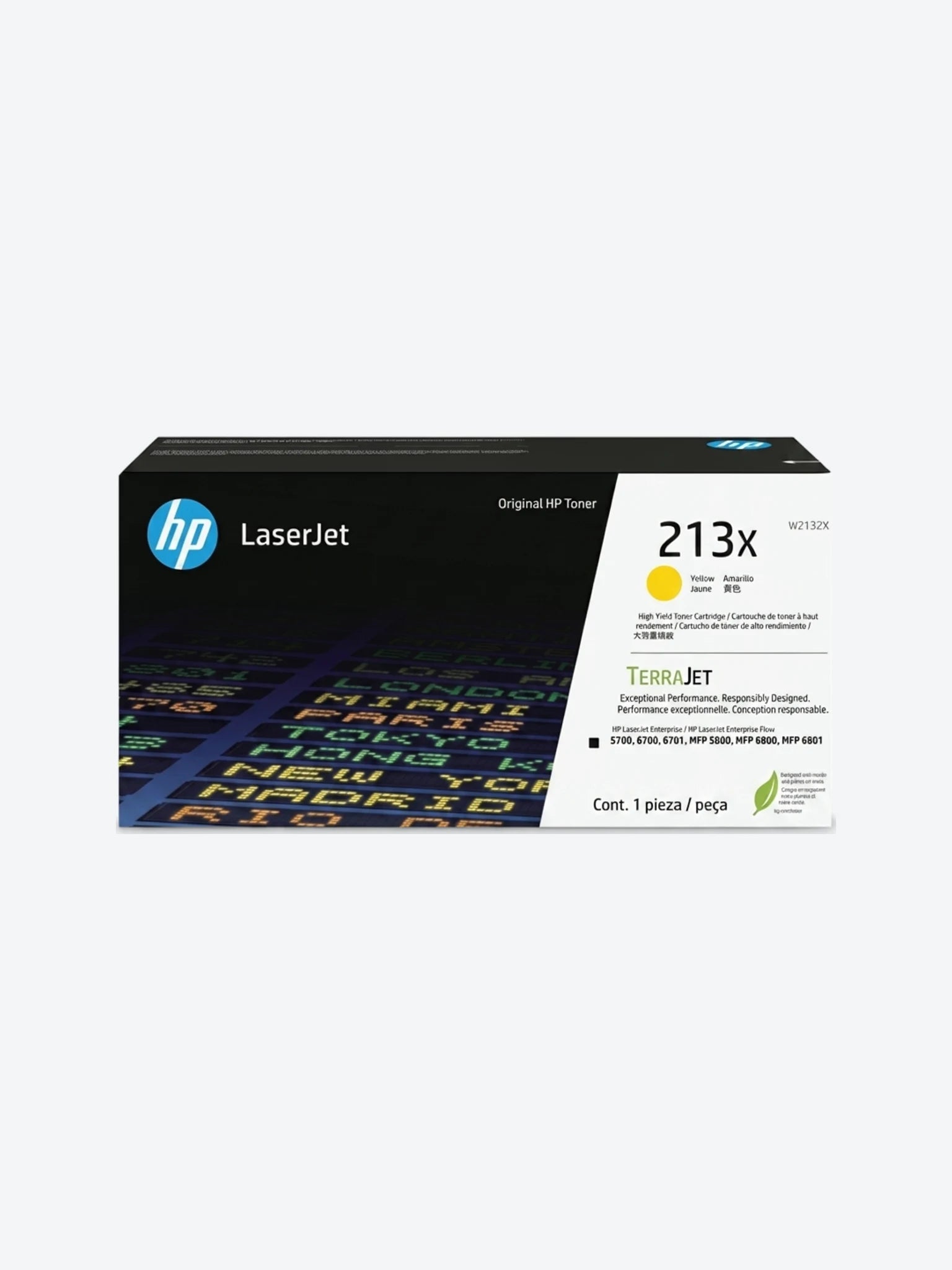 HP 213X - Alto rendimiento - amarillo - original - LaserJet - cartucho de tóner (W2132X) - para Color LaserJet Enterprise 5700dn, 6700dn, MFP 6800dn