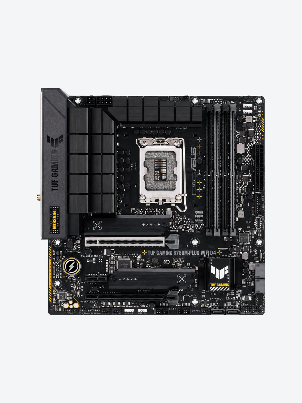 ASUS - TUF GMIG B760M-PLUS WIF II - Motherboard - Micro ATX - LGA1700 Socket - Intel B760 - para Core i9 / para Core i7 / para Core i5 / para Core i3 / para Celeron / para Pentium 4 - Intel HD Graphics