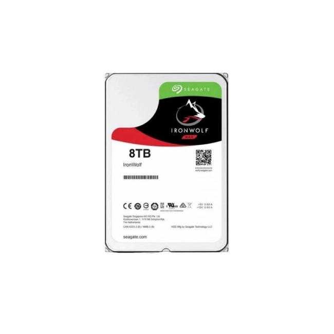 Seagate IronWolf ST8000VN004 - Disco duro - 8 TB - interno - 3.5" - SATA 6Gb/s - 7200 rpm - búfer: 256 MB