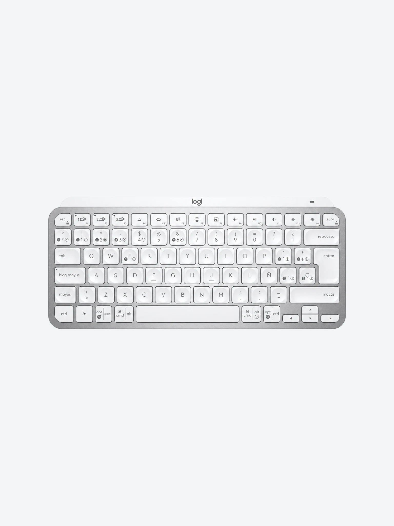 Teclado Logitech MX Keys Mini USB Bluetooth 5.0 Ergonomico Color Gris Palido