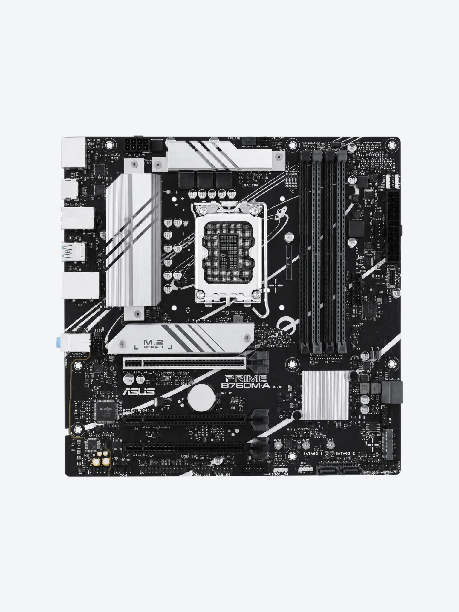 Tarjeta Madre Asus Prime B760M-A Aura Sync LGA1700 Intel B760 USB 3.2 Gen2 Front Tipo C Dual M.2 SATA