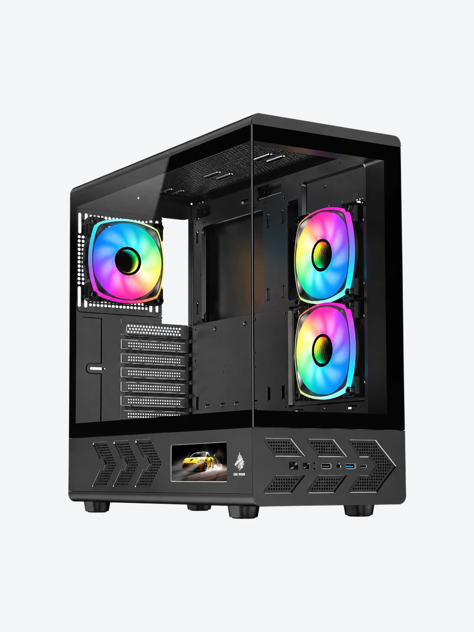 CASE EAGLE WARRIOR CG01J6RA001C MID TOWER SIN VENTILACION INCLUIDA CON VIDRIO TEMPLADO SIN FUENTE