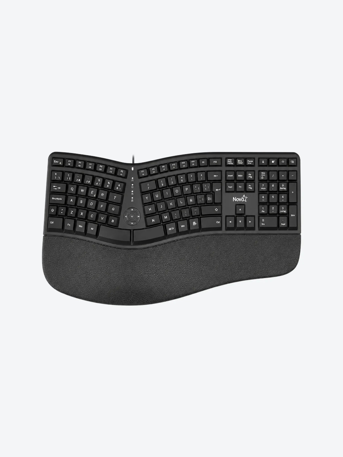 TECLADO NOVA ERGONOMICO KMYV82U0001C MEMBRANA ALÁMBRICO USB ESPAÑOL NEGRO-1