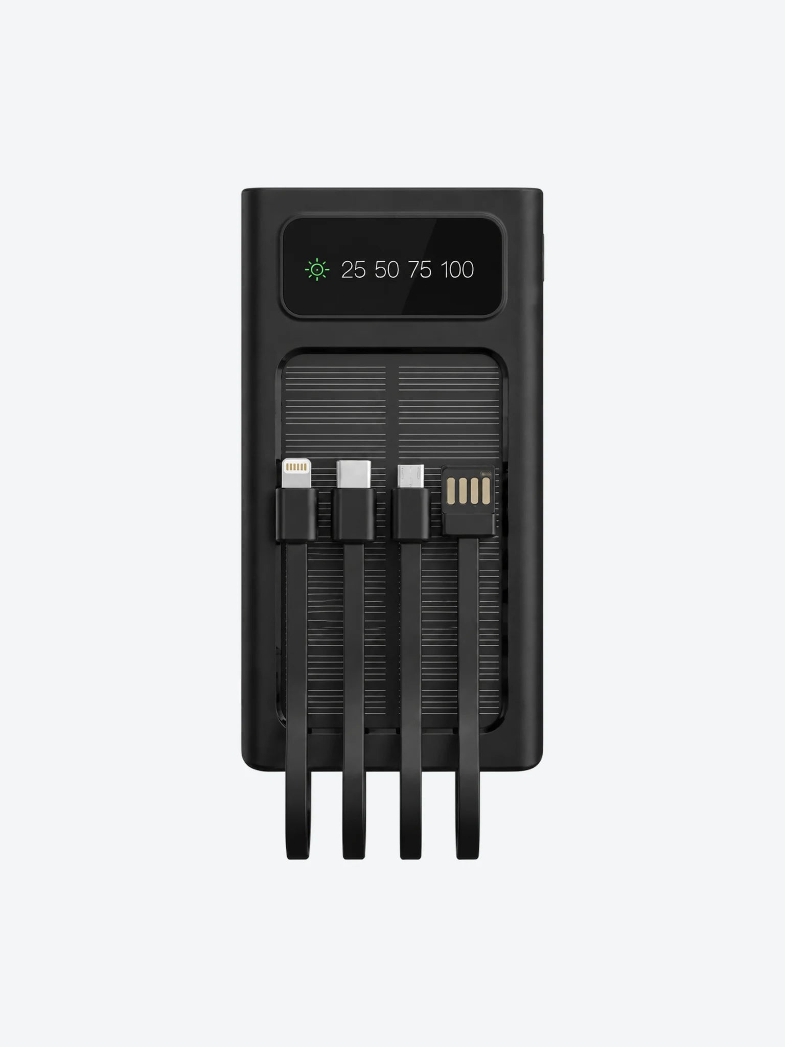 Xtech XPB-300 - Solar Power Bank - 24 pin USB-C / 4 pin USB Type A / 5 pin Micro-USB Type A - 24 pin USB-C / 4 pin USB Type A / 5 pin Micro-USB Type A - Lithium ion polymer - Para Universal - built-in charg cables30,000mAh
