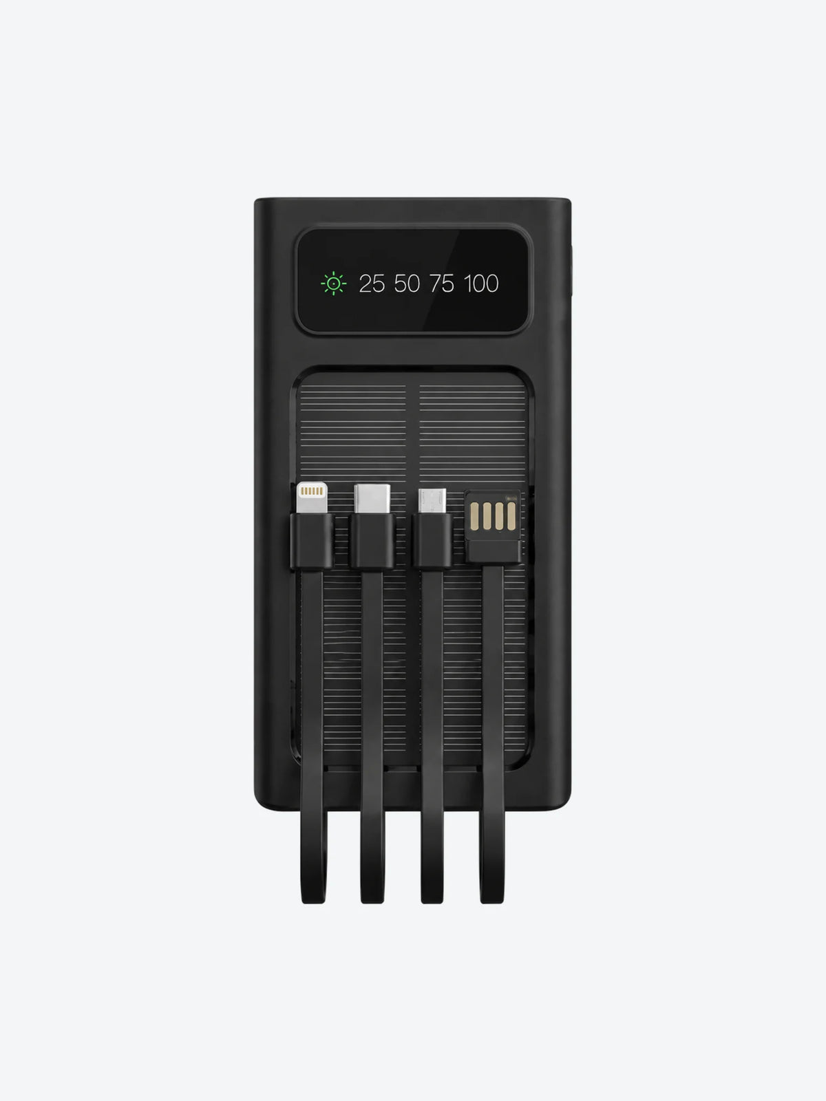 Xtech XPB-300 - Solar Power Bank - 24 pin USB-C / 4 pin USB Type A / 5 pin Micro-USB Type A - 24 pin USB-C / 4 pin USB Type A / 5 pin Micro-USB Type A - Lithium ion polymer - Para Universal - built-in charg cables30,000mAh-1