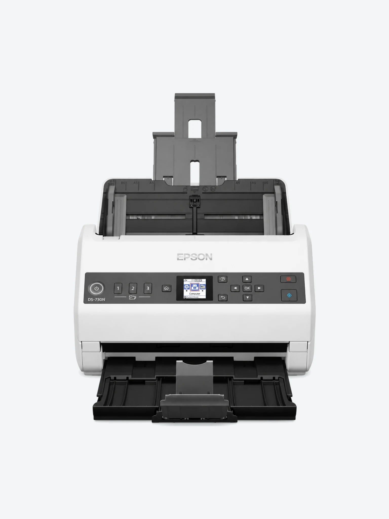 Epson DS-730N - Escáner de documentos - Sensor de imagen de contacto (CIS) - a dos caras - Ledger - 600 ppp x 600 ppp - hasta 40 ppm (mono) / hasta 40 ppm (color) - Alimentador automático de documentos (ADF) (100 hojas) - hasta 6500 exploraciones por día