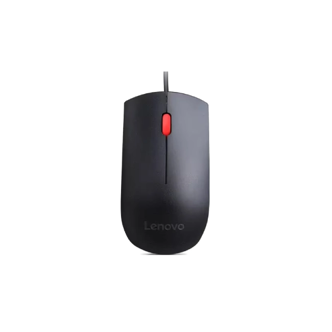 Lenovo Essential - Ratón - diestro y zurdo - óptico - 3 botones - cableado - USB - negro-2