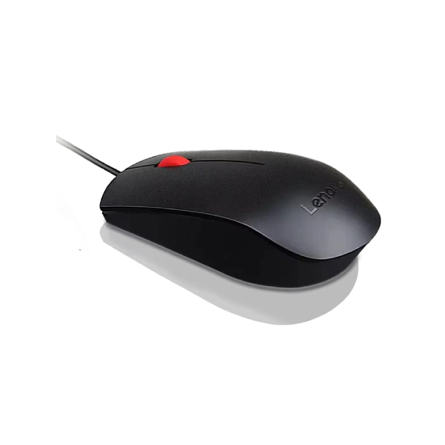 Lenovo Essential - Ratón - diestro y zurdo - óptico - 3 botones - cableado - USB - negro-3