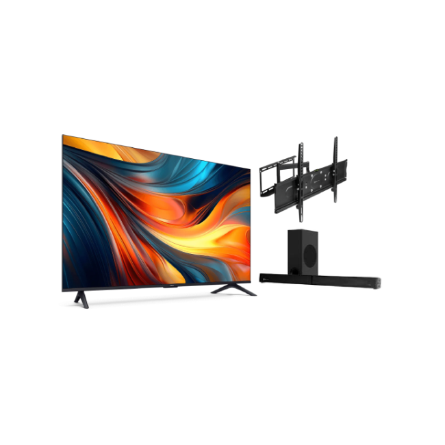 Combo de Sound Bar Klip Xtreme KSB-230 y Television Xiaomi TV A 50" 2026 63905 UHD 4K UHD GoogleTV BT360 / Wifi Color Negro con Bracket (Base) Para TV KLIP XTREME KPM-885-3