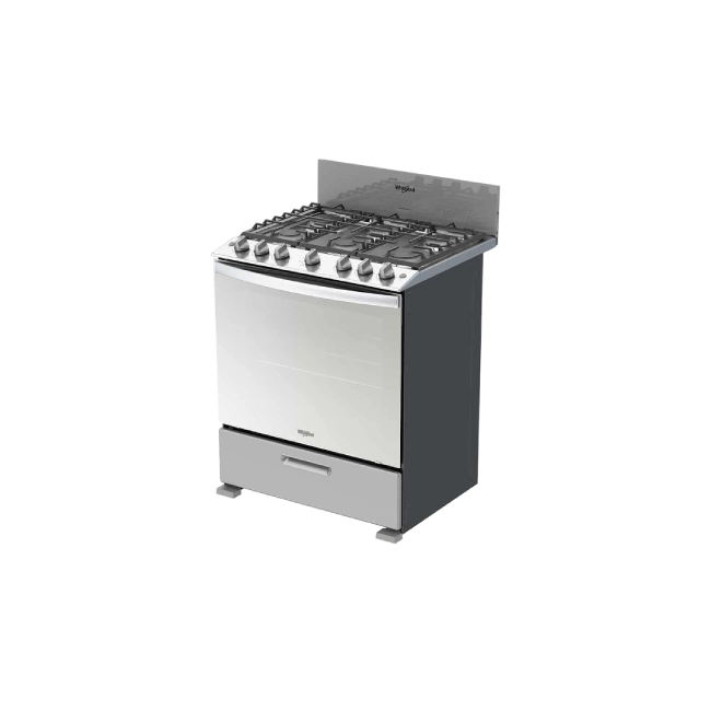 Estufa Whirlpool 30" 6 Quemadores Acero Inoxidable Hierro Fundido Sistema Stop Door Color Gris-6