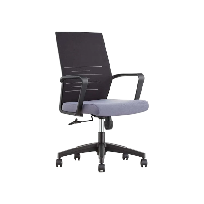 Silla de Oficina MG-ZYY-048 Mesh y Tela Con Respaldo y Reposa Brazo De Color Negro con Asiento Gris-2