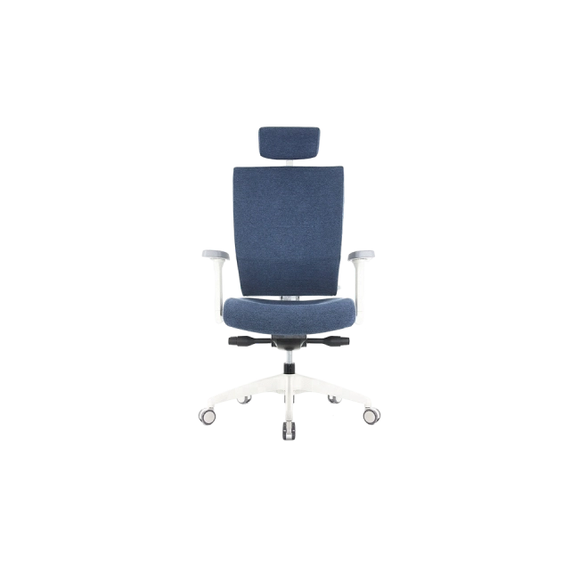 Silla MOT-001A-WH Ergonomica De Tela Color Azul con Respaldo a Rayas Blancas-5