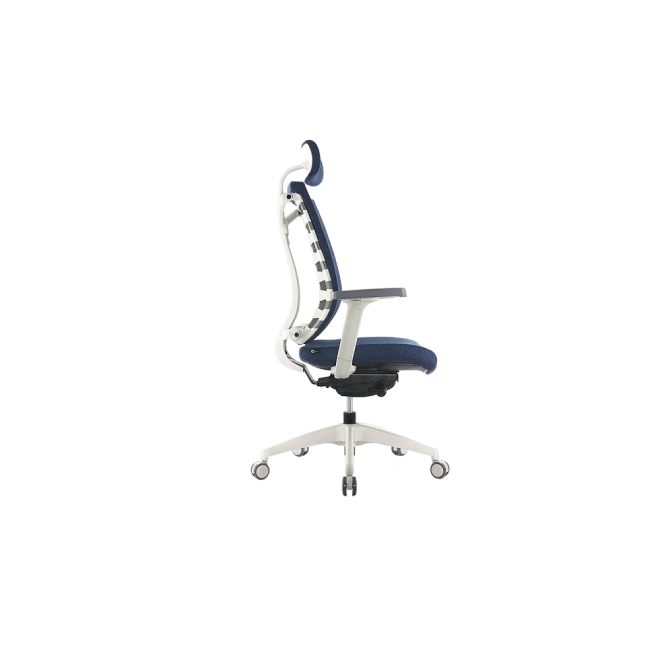 Silla MOT-001A-WH Ergonomica De Tela Color Azul con Respaldo a Rayas Blancas-7