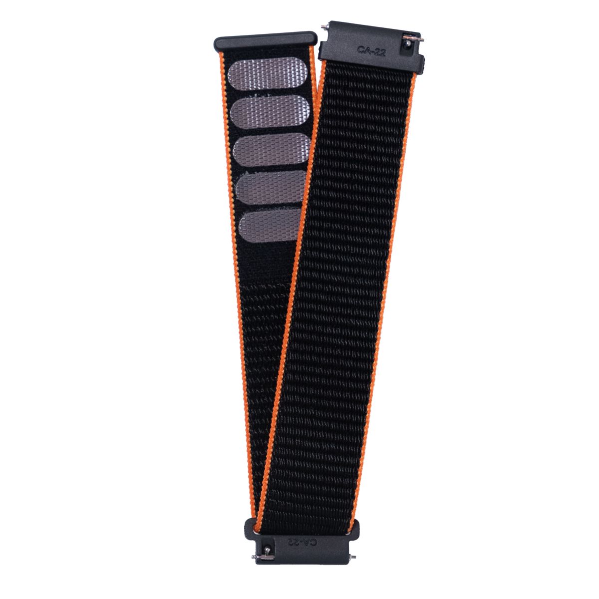 Pulsera T7, T8 y T9 velcro negro con orilla naranja