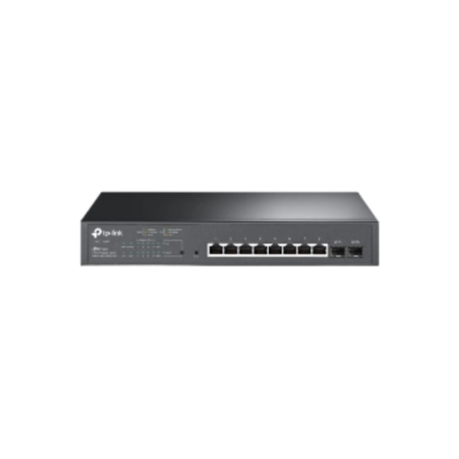 TP-Link JetStream TL-SG2210MP - Conmutador - inteligente - 8 x 10/100/1000 (PoE+) + 2 x SFP - montaje en rack - PoE+ (150 W)-1