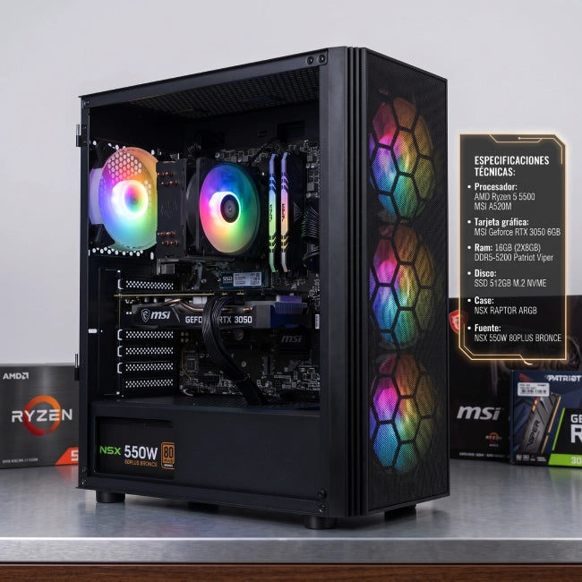 PC NSX GAM. R5 5500 16G SSD500 RTX 3050