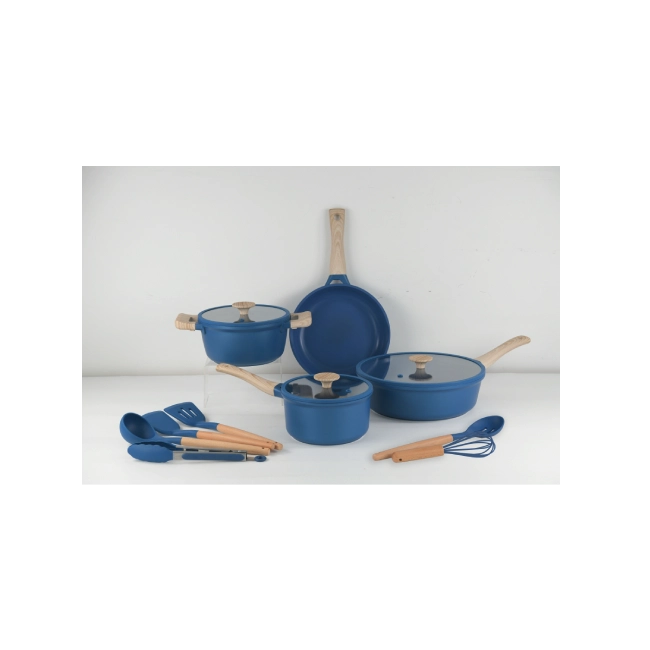 Bateria de Cocina Picca Faro PI0013BCA 13 Piezas Color Azul-2