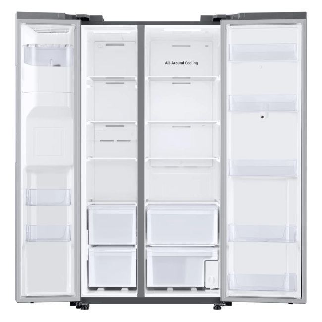 Refrigerador Samsung 2 Puertas SBS 22" Color Plateado Mate Con Dispensador-3