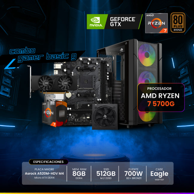 CPU Combo Gaming - Ryzen 7 5700G - Basic con Tarjeta Grafica-2