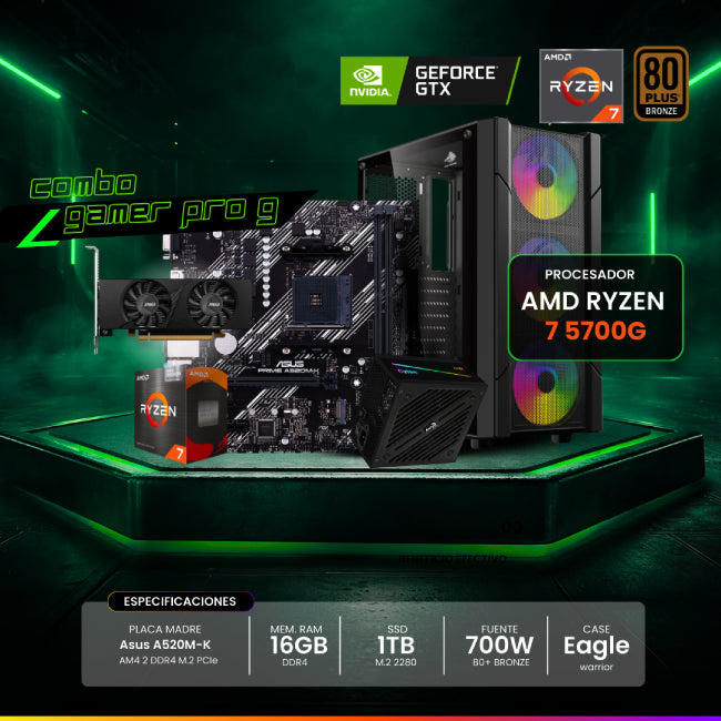 CPU Combo Gaming - Ryzen 7 5700G - PRO con Tarjeta Grafica-2