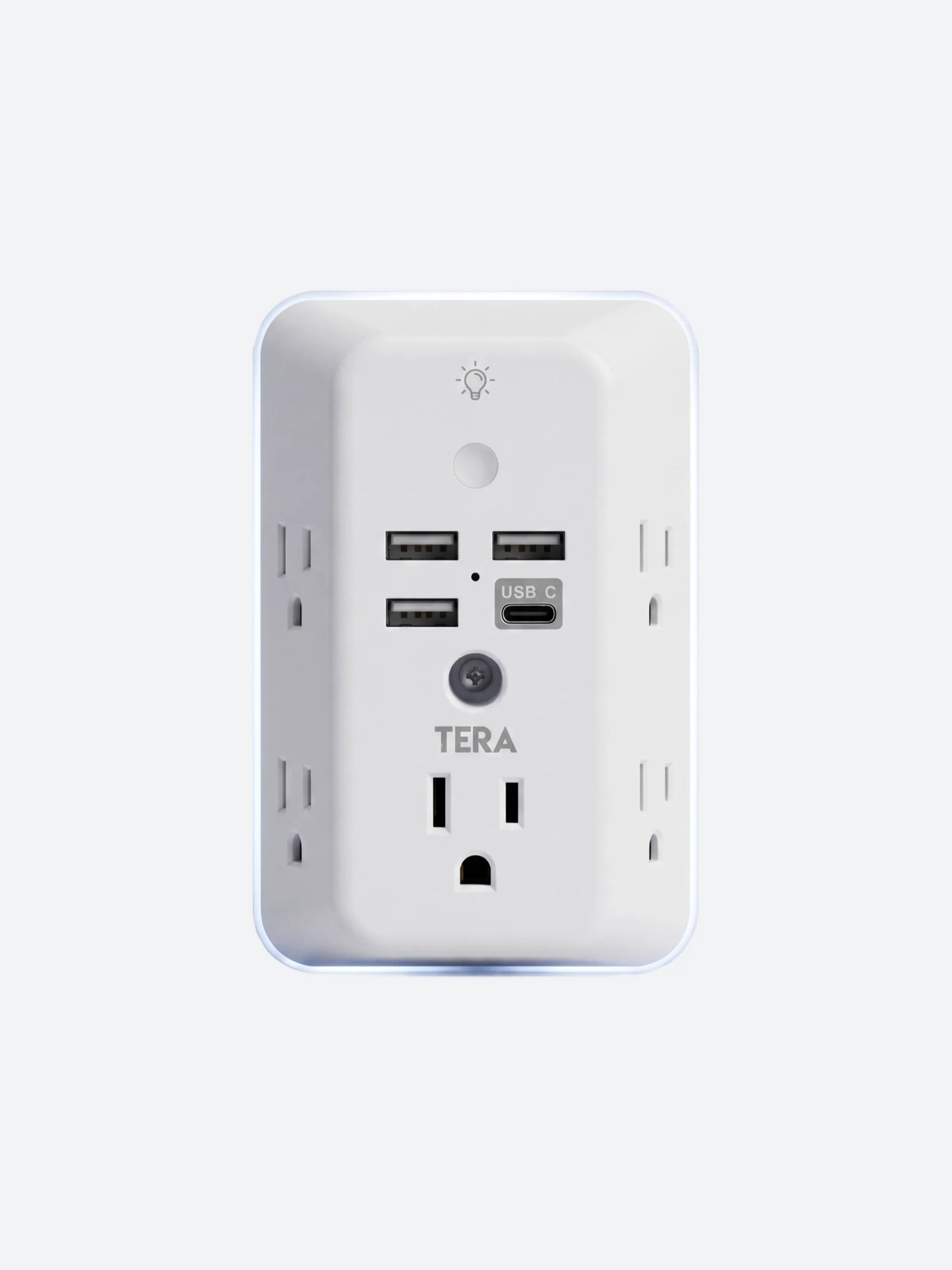 Multi Toma Tera TERA-MT5U-900J 5 Salidas+USB-C con Luz Nocturna  125V / 15 A  50-60 Hz-1