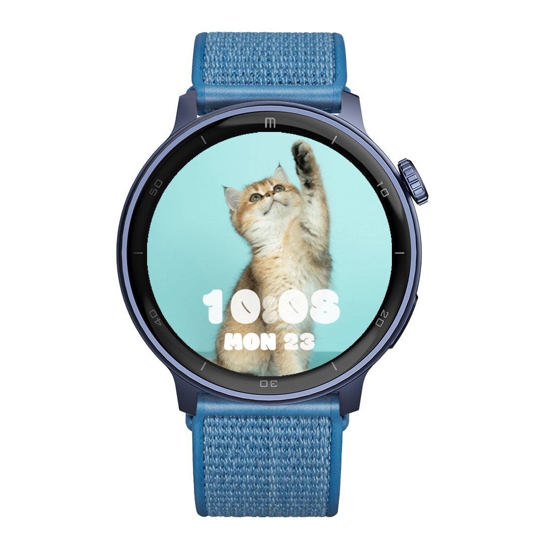 RELOJ T8 AZUL + PULSERA VELCRO AZUL GRISACEO-1