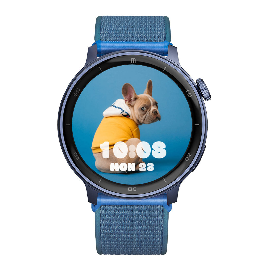 RELOJ T8 AZUL + PULSERA VELCRO CELESTE-1