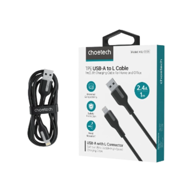 Cable Choetech XAL-0003-BK USB Tipo A  2.4mts-2
