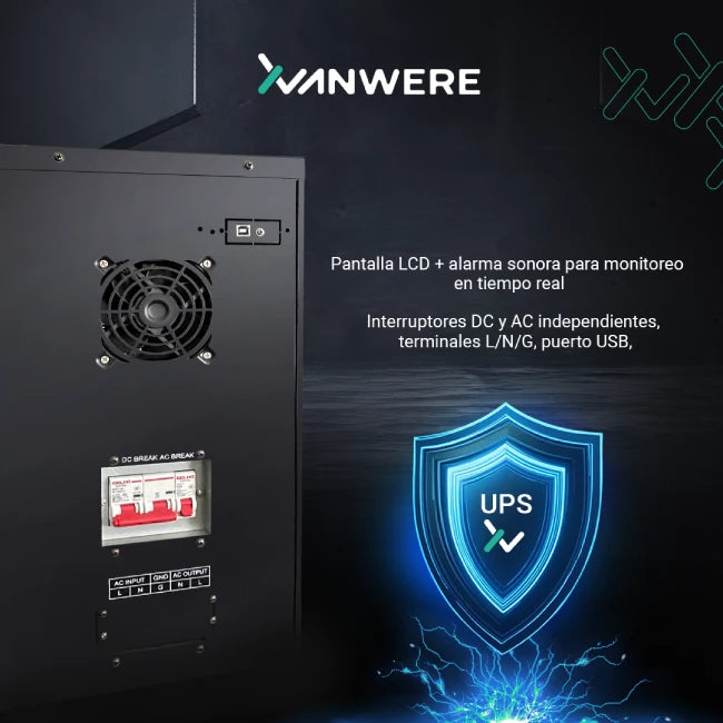 UPS Xvanwere XV-6KLPX-TW 6000VA /  5400W Torre 120VAC 50HZ-8