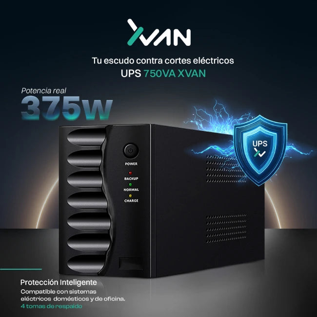 UPS Xvanwere XV-UPS-750VA 750VA/375W 120V 6-NEMA RJ11 45-65Hz-8
